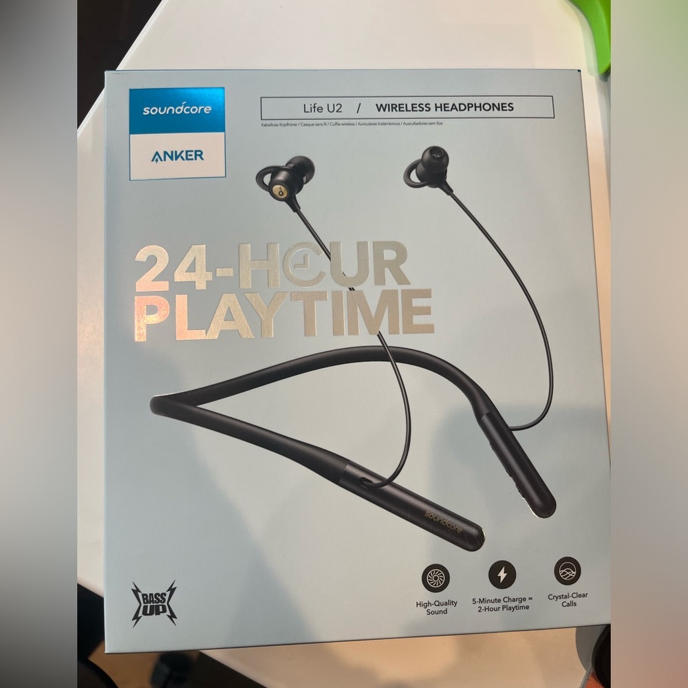 NIB ! Soundcore by Anker Waterproof Wireless Bluetooth Neckband Earbuds